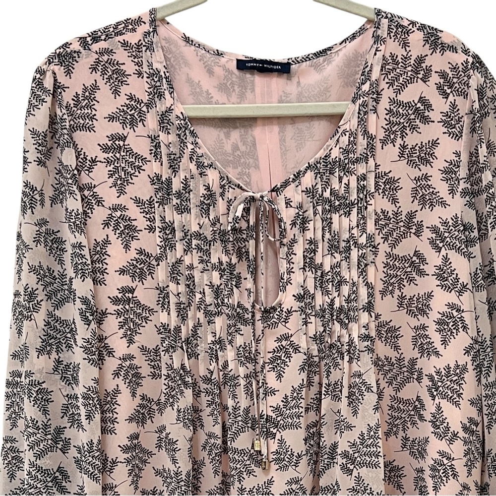 TOMMY HILFIGER pink and blue peasant blouse XXL - Picture 3 of 9